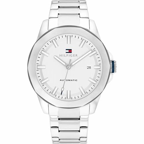 Image of Tommy Hilfiger LARS with Automatic Silver Dial Silver Strap Watch for Men - TH1710695W