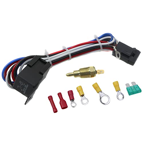 Performance Electric Cooling Engine Fan Thermostat Temperature Switch 30 Amp Relay Kit #TOP15