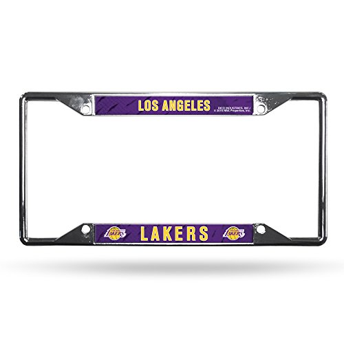 NBA Rico Industries Easy View Chrome License Plate Frame, Los Angeles Lakers , 6 x 12.25