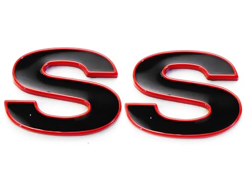 Image of Side Door Emblem 3D Badge Nameplate Letter Sticker 12369966R Fit for 1996-2002 SS 2pcs (Red Black)