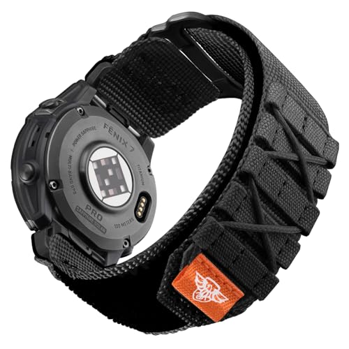 Bandletic Compatible with Garmin Fenix 8 47mm 7 6 Pro 5 Plus Watch Band, Rugged Tactical Nylon Strap...