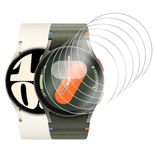 Hianjoo - Juego de 6 unidades de vidrio templado compatible con Samsung Galaxy Watch 7/FE/6/5/4 40 mm, protector de pantalla de película compatible con Watch 7 40 mm/Watch 6 40 mm/Watch 5 40 mm