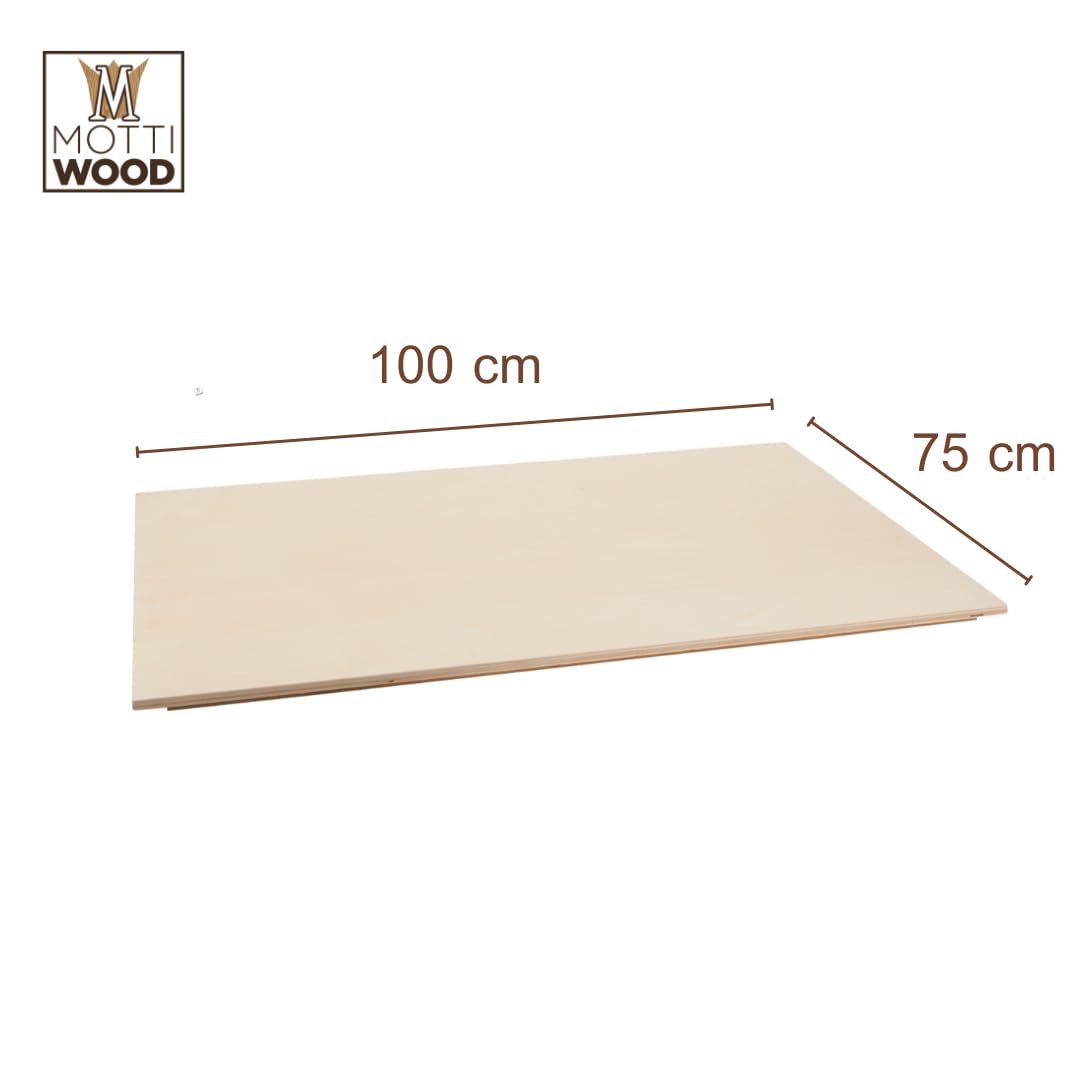 Mottiwood Spianatoia in Pioppo, Stendipasta Fresca, Pizza e Dolci, 100x75, Con Gradino Antiscivolo, Impastare e Stendere, Made in Italy (100x75)