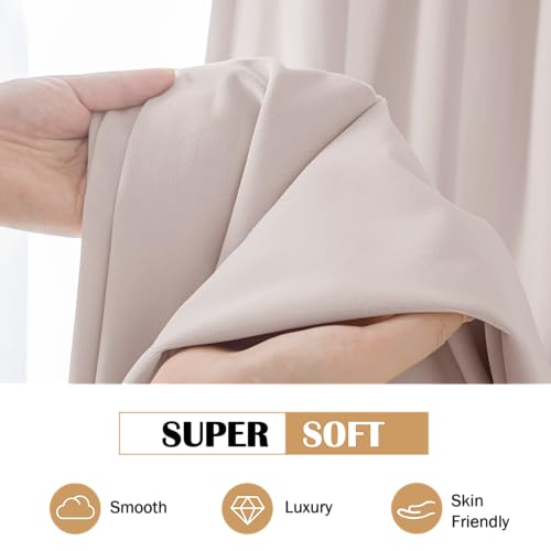 Image of Beauoop Pink Velvet Curtains 108 Inches Long 2 Panels for Bedroom Living Room Soft Luxury Room Darkening Thermal Insulated Soundproof Rod Pocket Window Treatments Drapes, 52X108 Set of 2
