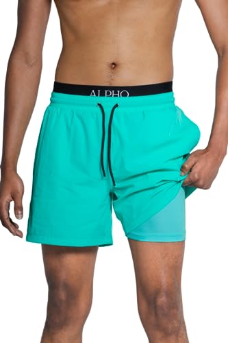 Short de bain homme avec boxer intégré doublure confort séchage rapide ALPHO