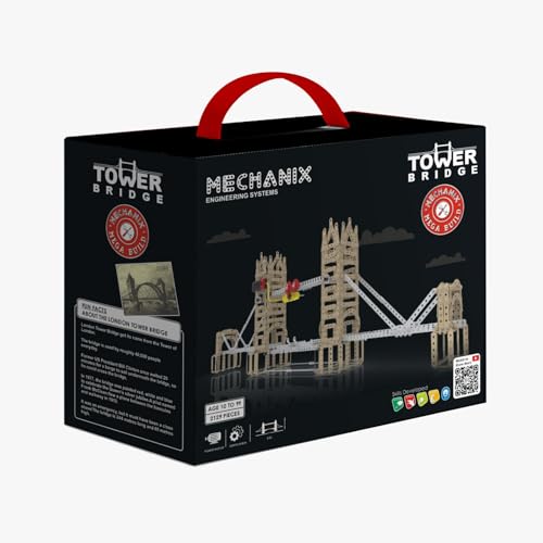 Image of MECHANIX Mega Series Tower Bridge - 2129 Piece Motorised London Bridge Building Kit | STEM /STEAM Toy for Adults, Kids 8+, Families & Seniors | Made in India | Tools & Manual Included