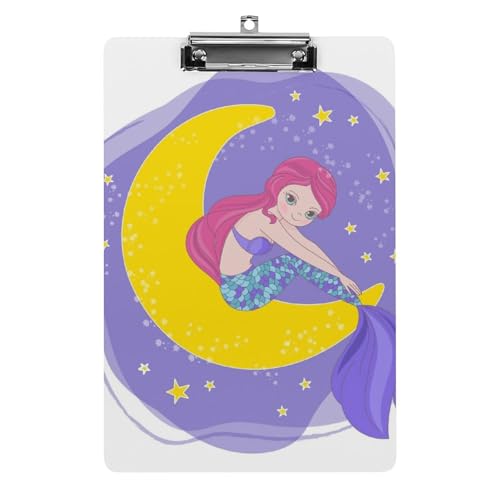 Planchette à pince A4 pour bureau porte bloc sirène lune écriture