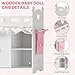 ROBOTIME Baby Doll Crib – Wooden Baby Doll Changing Table with Storage – Bedding & Hooks, Fits 18-21