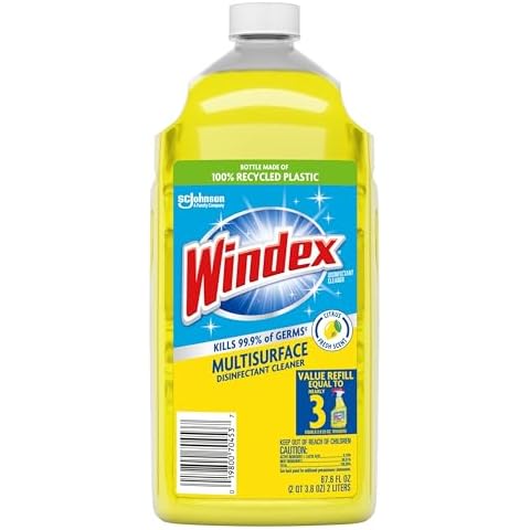 Windex Refill Multipurpose Disinfectant Cleaner Spray, Bottle Made from 100% Recycled Plastic, Surface Cleaning Spray, Citrus Fresh Scent, 2L (67.6 Fl Oz) Cover