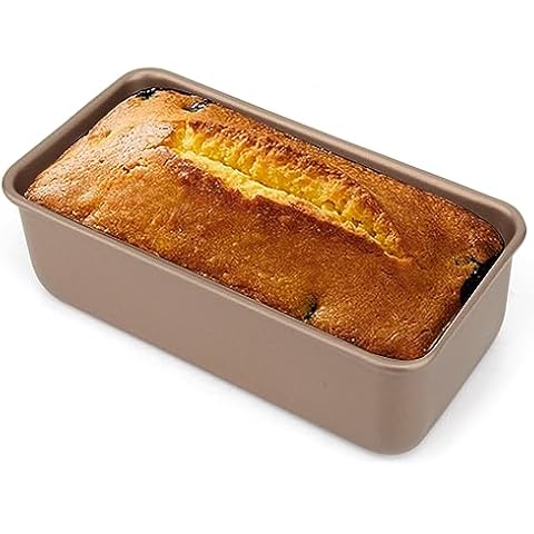Cayanmydery 7.8 Inches Bread Loaf Pan, Aluminum Nonstick Bakeware Cake Pan, 1.5 lb Dough Capacity, Champagne Cover