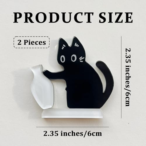 Imanes decorativos de gato negro MIUPOO, pack 2 piezas miniatura 2