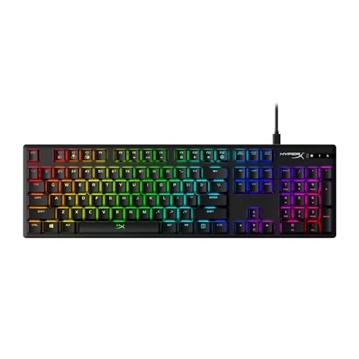 HyperX HX-KB6AQX-US Alloy Origins, RGB Mechanische Gaming Tastatur, HyperX Aqua, (QWERTY - US Layout)