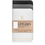 Lifelines Small Pocket Dotted Notebook Gold Line | Mini Journal for to-Do Lists, Memos, Sketches | Numbered Dot Grid Pages 3.5 x 5.5 inches (Pack of 3)