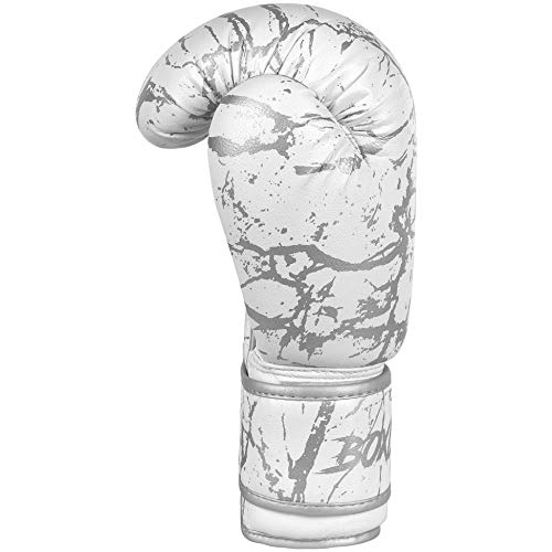 Boxing Training Sparring Kickboxing Punching Heavy Bag Muay Thai Mitts Mma Gloves For Youth, Men & Women (White/Metallic Silver, 16 Oz) #TOP4