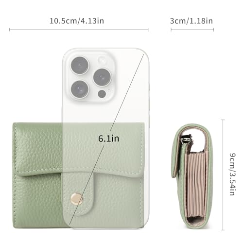 Image of GOIACII Women's Credit Card Holder RFID Blocking Genuine Leather Green
