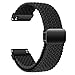 AidorMax Nylon Uhrenarmband 20mm mit Verstellbares Magnetischem Verschluss für Herren und Damen, Bequeme Passform Elastisches Ersatzarmband für Smartwatches und Uhren (Schwarz)