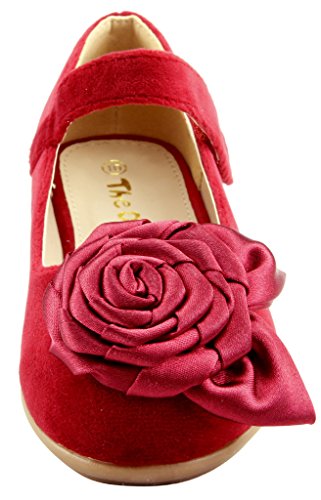 The Doll Maker Girl's Flower Bow Top Mary Jane Suede Flat2