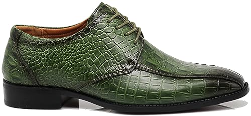 Image of Gator3N Men's Alligator Crocodile Print Oxfords Fashion Lace Up Dress Shoes
