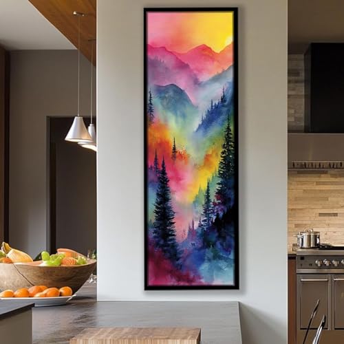 Tableau horizontal long nature grand format 50x150 pour decoration murale maison