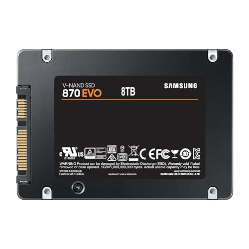 Image of Samsung SSD 870 EVO SATA III 2.5 inch 8TB, Read /Write Speeds Up to 560 /530 MB /s, Up to 4,800 Terabytes Written (MZ-77E8T0B /AM)