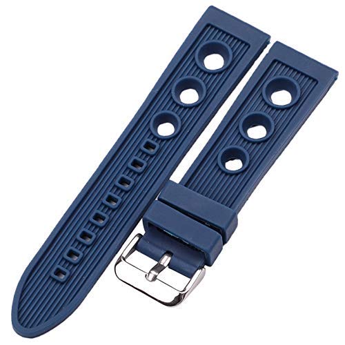 Watch Strap Silicone Band 22mm Black Blue Women Men Rubber