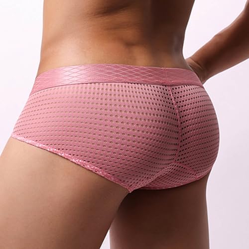 Men's Mesh Briefs Breathable See Through Soft Comfortable Underwear Sexy Mesh Dotted Breathable Underpant with Pouch4