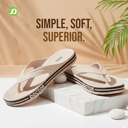 Image of DOCTOR EXTRA SOFT Men's Classic & Premium Casual Flip Flops with Soft Acupressure for Adult | Comfortable & LightWeight| Stylish & Anti-Skid |Waterproof Everyday Cushion Slippers for Gents /Boys D-553