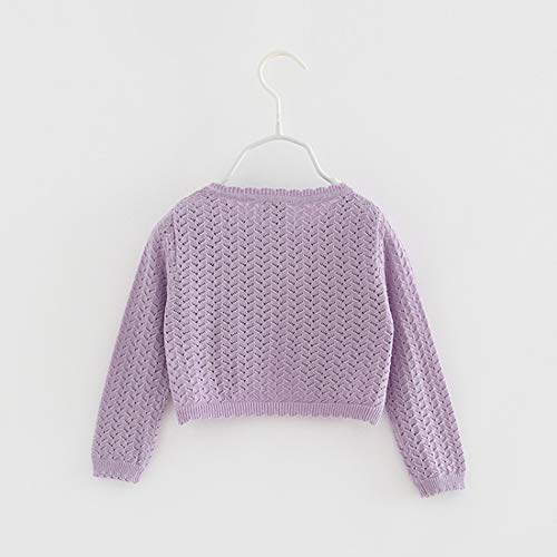 Baby Girl Cardigan Toddler Girl Knit Sweater Girl Winter Clothes Shrug Knit Long Sleeve Lace Cardigan Purple #TOP2