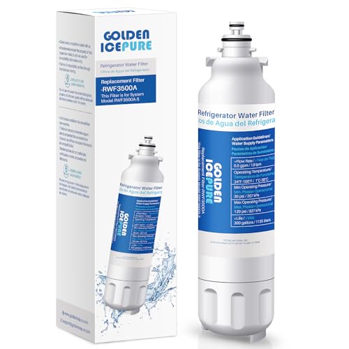 GOLDEN ICEPURE ADQ73613401 Refrigerator Water Filter Replacement for LG LT800P, 2Pack, RWF3500A, 469490, WS620A, LSC22991ST, LSXS26366S, ADQ73613401, LSXS26366D, LUPXS3186N, LSXS26386S LMXS30776D