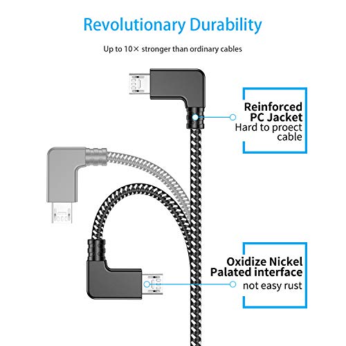 1Ft 90 Degree Micro Usb To Micro Usb Android Phone Tablet Otg Data Cable Right Angle Connector Wire Cord For Dji Spark, Mavic Pro, Platinum, Air, 2 Pro, Zoom Remote Controller Accessories (1 Pack) #TOP6