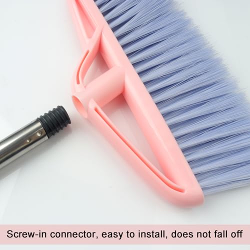 Roellgs Besen Kehrschaufel Set Winddicht Vertikal Langstiel Besen Kit Kehrschaufel Kombination Home Cleaning Kehren (Rosa), ro-19-6-19 – Bild 4