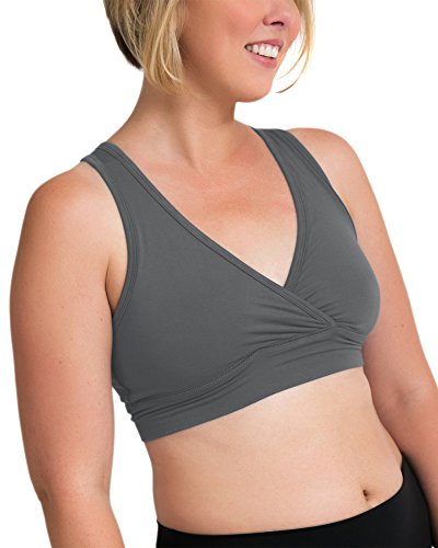Image of Kindred Bravely French Terry Racerback Nursing Sleep Bra for Maternity /Breastfeeding (Large, Grey)