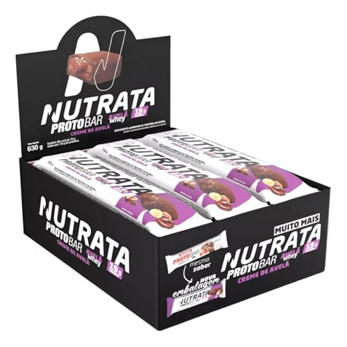 Nutrata Proto Bar Whey 70g display com 9 barras - Creme de Avelã