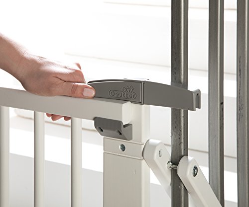 Geuther - Treppenschutzgitter ausziehbar 2733+, für Kinder/Hunde, Schrauben/Klemmen am Geländer, verstellbar, Holz, weiß, 67 - 107 cm, TÜV geprüft - 5