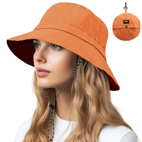 Image of NPQQUAN Sun Bucket Hats for Woman Men Lightweight Sun Hat Packable Foldable Waterproof Beach Hiking Hat