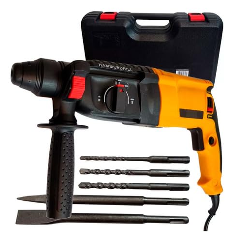 Martelete Furadeira Industrial Rompedor Perfurador 1200W SDS-Plus Profissional Com Maleta Brocas Pon