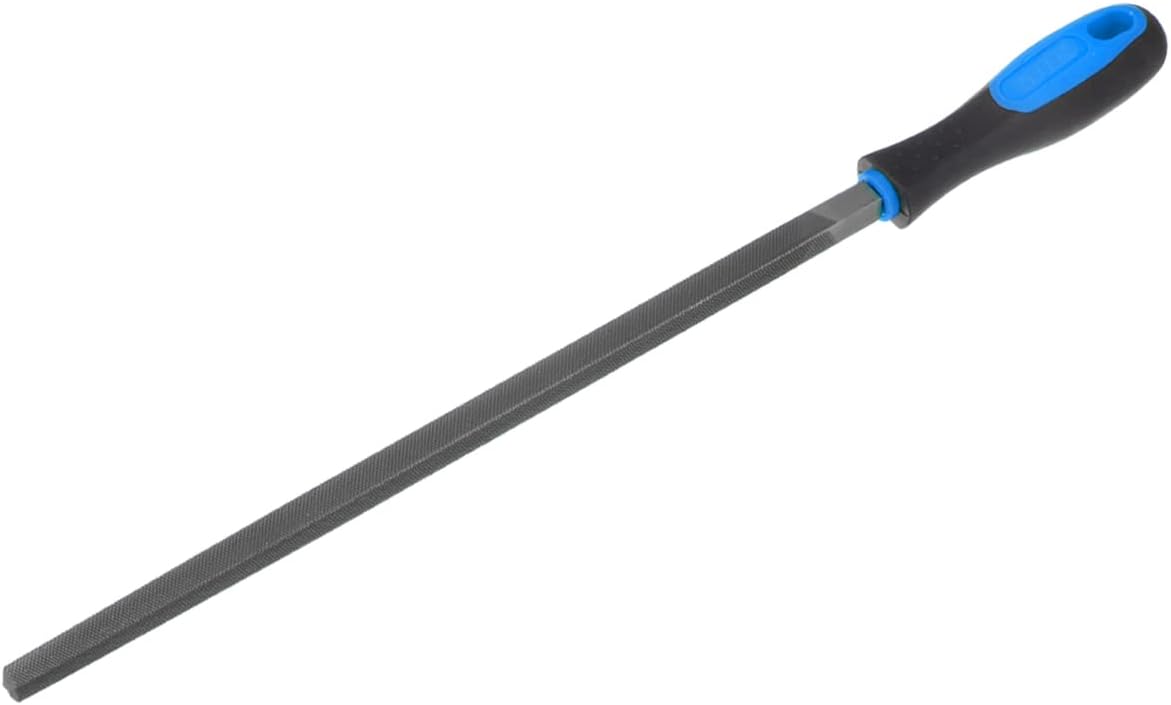 HARFINGTON Square File 12" High Carbon Hardened Steel Double Cut Hand Rasp with Plastic Handle for Deburring and Removing Material