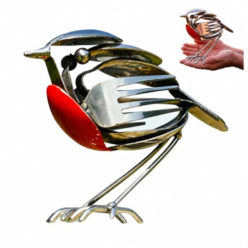 Sculpture de rouge-gorge en métal, 2026 décoration intérieure et extérieure, objet décoratif en métal, figurine rustique de rouge-gorge à poitrine ,...