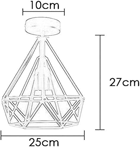 DC VOLTAGE Industriële moderne geometrische metalen vintage retro diamant plafondlamp fitting draad kooi lamp lamp zonder lamp. (wit) photo 3