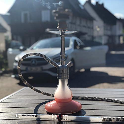DIAMOND HOOKAH Premium Lil Hope Shisha Set, Wasserpfeife Shisha Edelstahl Komplettset mit 4 Anschlüsse/Schläuche. 18/8… – Bild 8