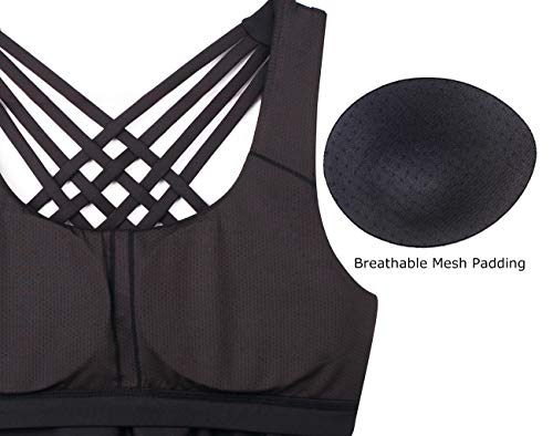 Image of icyzone Women's Open Back Workout Athletic Yoga Tank Tops with Built in Bra