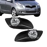 Left and Right Fog Lights Repalcement for Toyota Yaris 2006-2010 Fog Light Clear with Wiring Kit 812100D041 812100D042