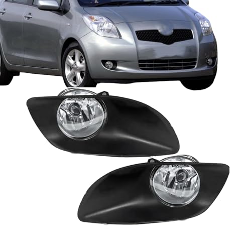 Left and Right Fog Lights Repalcement for Toyota Yaris 2006-2010 Fog Light Clear with Wiring Kit 812100D041 812100D042