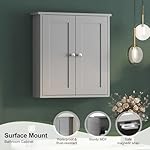 Bathroom Wall Cabinet,Medicine Cabinets for Bathroom Cabinet Wall Mounted,Medicine Cabinet Over Toilet,Surface Mount Medicine Cabinet for Laundry Room,Kitchen,Grey,22x23 - Image 4