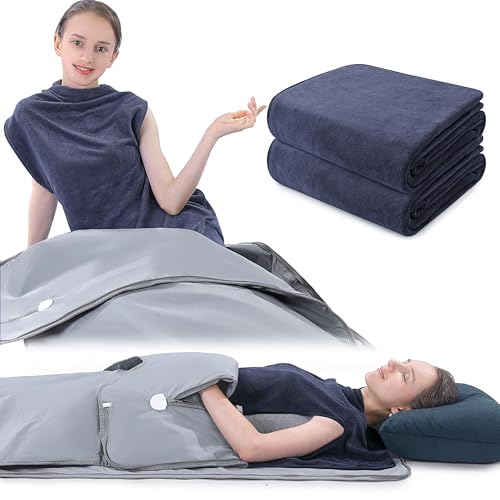 BALAPET 2 Pcs Sauna Blanket Towel Inserted with Arm Holes,