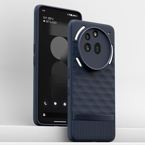 Image of Pikkme Back Cover for Nothing Phone 3a Pro 5G Soft Grip 3D Hexa Cube Texture Silicone Bumper Case (Blue)