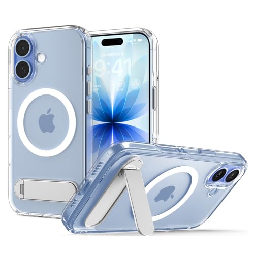 Spigen for iPhone 17 Case Ultra Hybrid S MagFit [TPU Covered Camera Control] [Kickstand] [Compatible with MagSafe] - Clear White