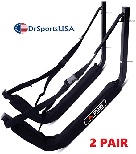DrSportsUSA 2 Pairs Kayak Wall Hanger Heavy Duty Wall Mount Kayak Storage Racks Accessories for Kayaks Canoe and Stand up Paddle Boards