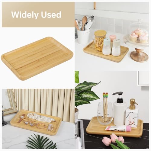 Bamboo Vanity Tray Pallet, Solid Bamboo Tray, Counter Organizer Tray for Display Decor, Bathroom Vanity Tray, Toilet Tank Top Tray, Home Kitchen Serving - Image 7
