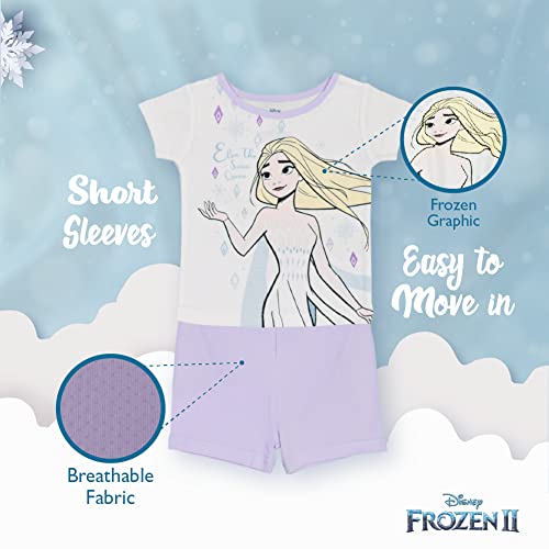 Disney Girls' 4-Piece Snug-fit Cotton Pajamas Set4
